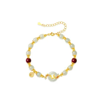 CHOW TAI KING Hetian Jade Bracelets White Jade/Pale Greenish White Jade Women's