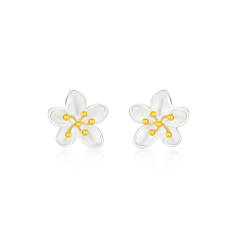 Central Fashion 999 Fine Silver Stud Earrings Women's-0