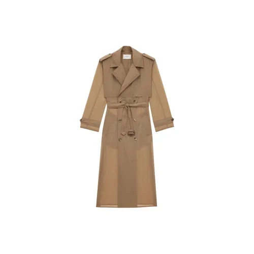 SAINT LAURENT Trench Coat Women's Beige