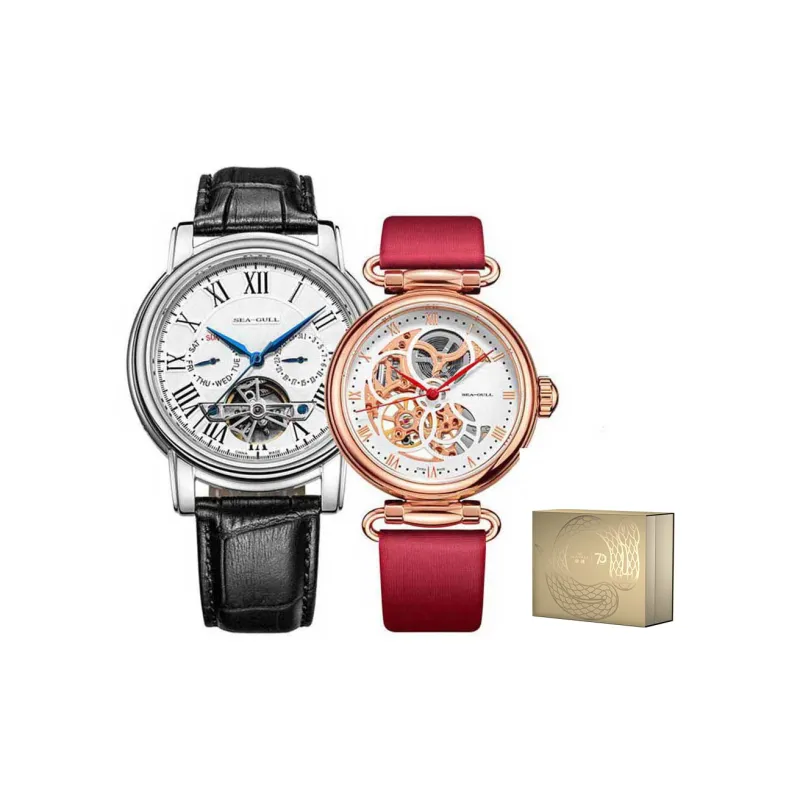 Sea Gull LE BRASSUS Automatic Mechanical Movement Genuine Leather Strap Watch Unisex White Dial-5