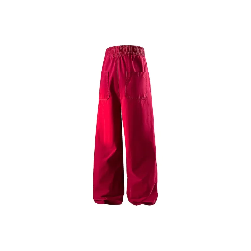 Fakeyoung Casual Pants Unisex Red-1