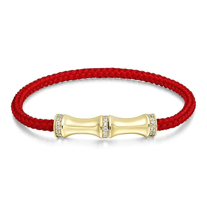 HEFANG All Things Spiritual Collection 925 Sterling Silver All Things Will Go Well Red String Bracelet Unisex-0