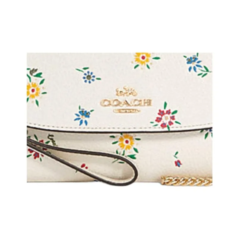 COACH Gemma Leather Handbag, Shoulder Bag, Crossbody Bag Trumpets Women's White-3