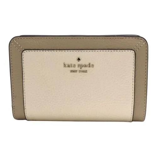 Kate Spade Litchi Grain Leather Wallet Medium Size Women's Light Sand Multicolor