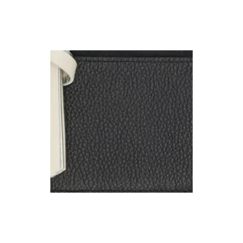 Chloe Alphabet Grain Cow Leather Wallet Women's Black-2
