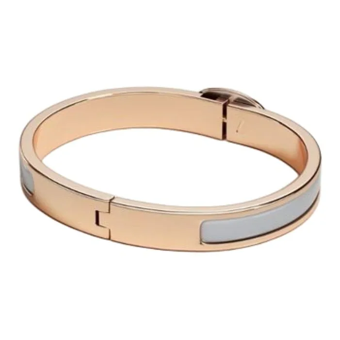 HERMES Enamel Metal Rose Gold-Plated Bracelets Women's Gold-1