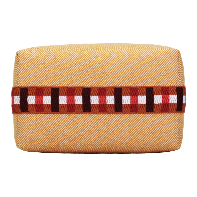 HERMES Canvas Toiletry Bag Regular Unisex Orange-6