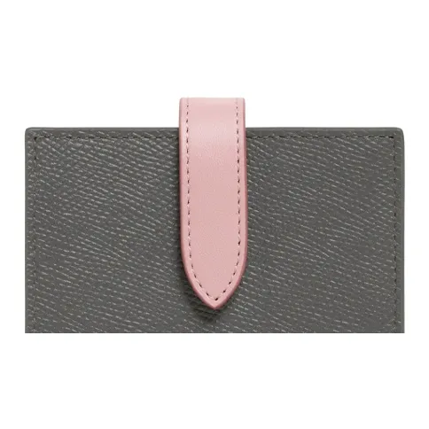 CELINE Cow Leather Wallet Trumpets Women's Gray/Vintage Pink-4