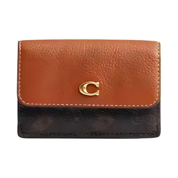 COACH Coated Canvas Wallet Mini Women's Black Umber
