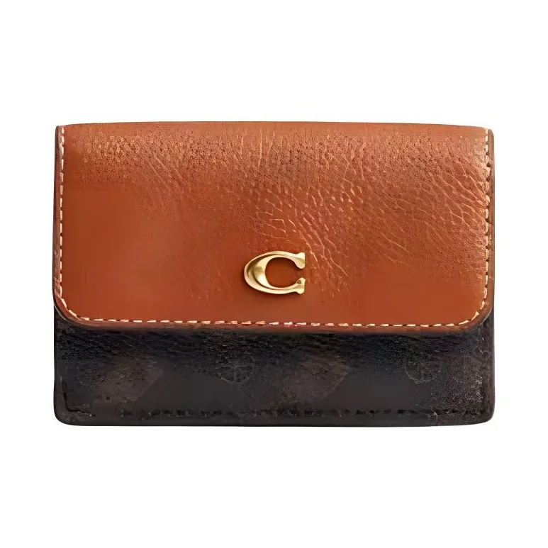 COACH Coated Canvas Wallet Mini Women's Black Umber-0