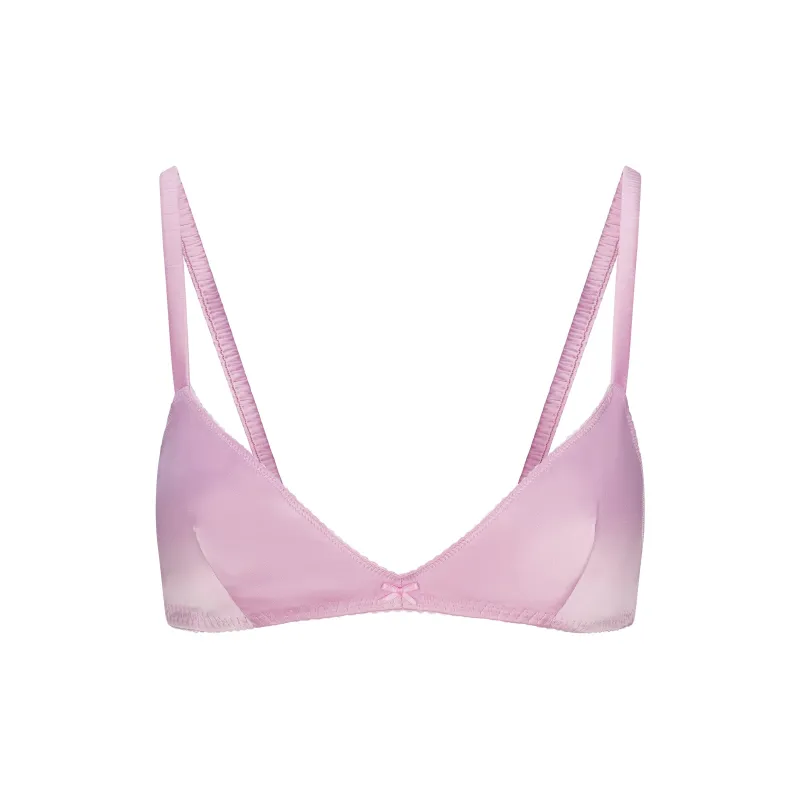 SKIMS Valentine's Day Collection SS25 WOVEN SHINE TRIANGLE BRALETTE Bra Women's Pink Rose-0