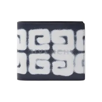 Givenchy Leather Wallet Men's Marine Blue & White