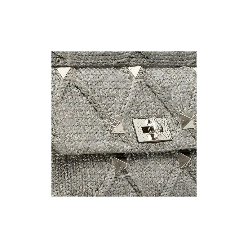 Valentino Fabric Portable Crossbody Bag Shoulder Bag Regular Women's Gray-3