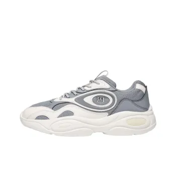 361° Wear resistant And Lightweight Low Top Casual Running Shoes Men's Gray White