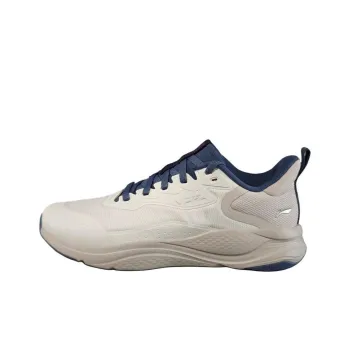 LiNing Liuyun Cushioning Breathable Lightweight Low Top Casual Running Shoes Men's Greige