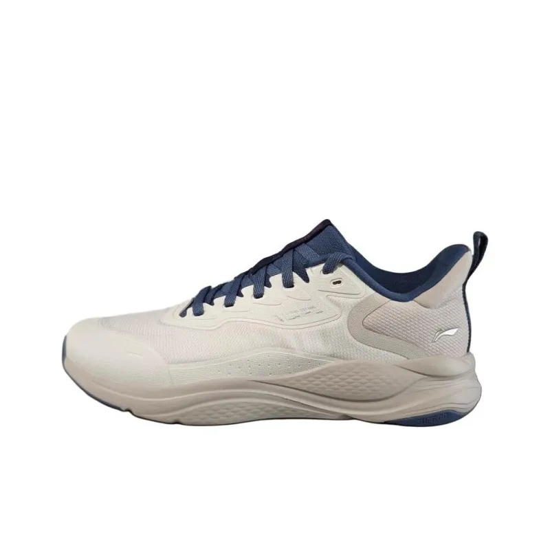 LiNing Liuyun Cushioning Breathable Lightweight Low-Top Casual Running Shoes Men's Greige-0