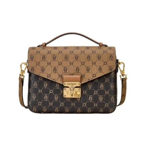 Hush Puppies Synthetic Leather Handbag Shoulder Bag Women's Yellow & Coffee