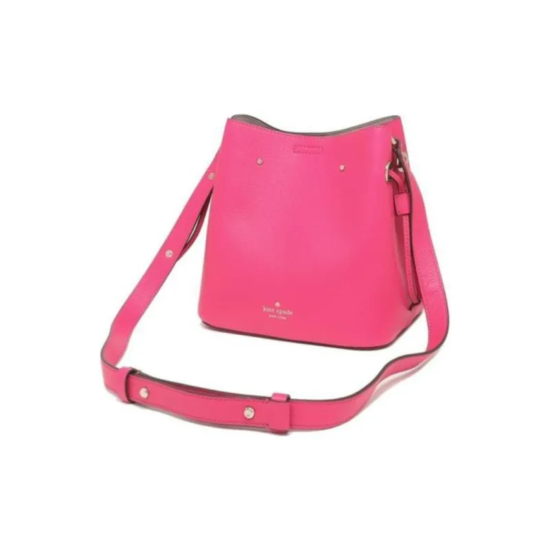 Kate Spade Litchi Grain Leather Shoulder Bag Unisex Fuchsia-2