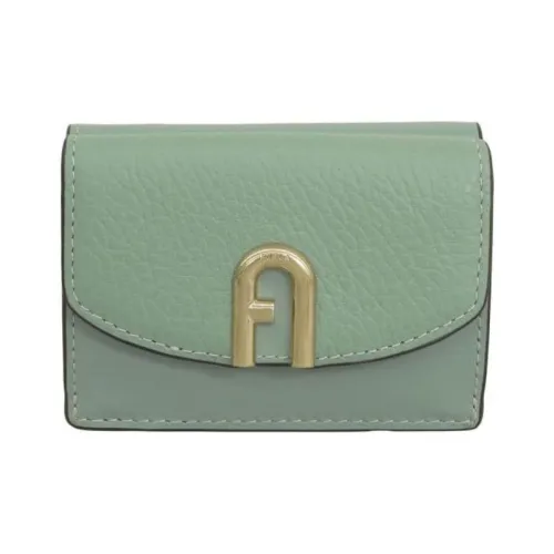 Furla Cow Leather Wallet Small Size Women's Green