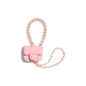 CHANEL Lambskin And Gold Metal AirPods Pro Protective Cover Earphone Case Women's Pink