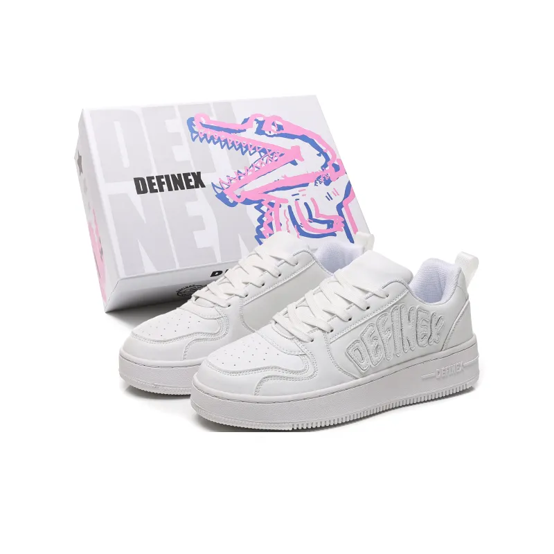 DEFINEX Skateboard Shoes Unisex Low Top White/Beige/Black-0