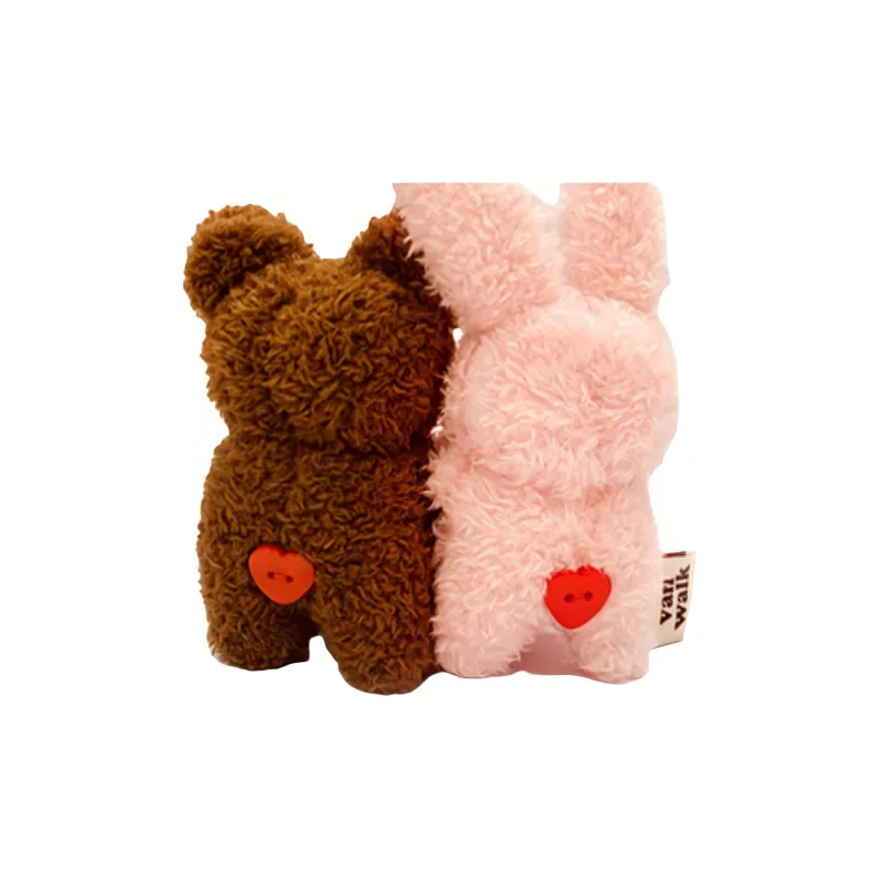 VANWALK Plush Charm Bag Accessory Unisex Pink Red Brown-3