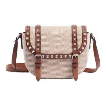Valentino Calfskin Shoulder Bag Trumpets Men's Brown
