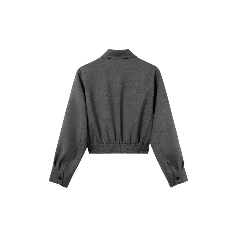 Miss Sixty Cropped Coats Women's Gray-1