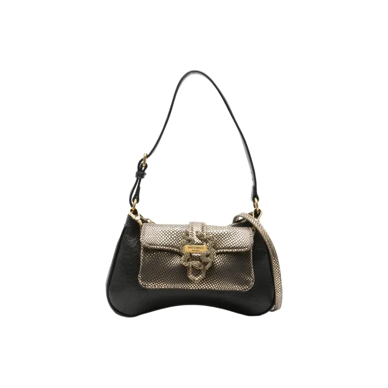 Just Cavalli Leather Shoulder Bag Women's Black-0