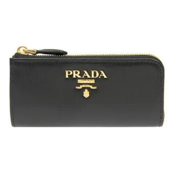 PRADA Calfskin Wallet Women's Black