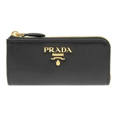 PRADA Calfskin Wallet Women's Black