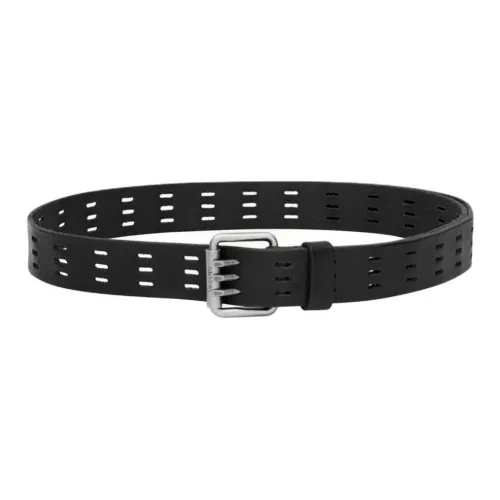 SAINT LAURENT Calfskin Leather Belts Unisex Black Width: 3.5cm
