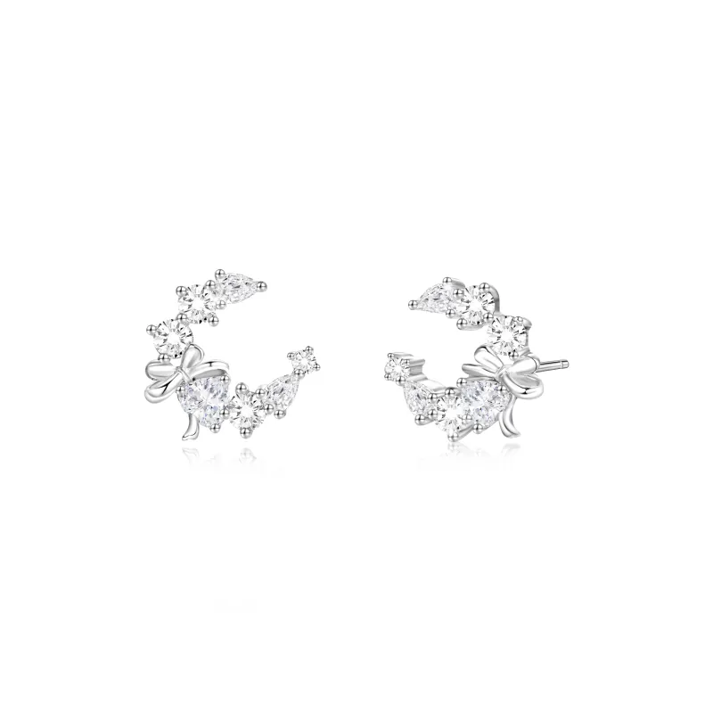 ZHENJIUJIU S925 Stud Earrings Women's-4