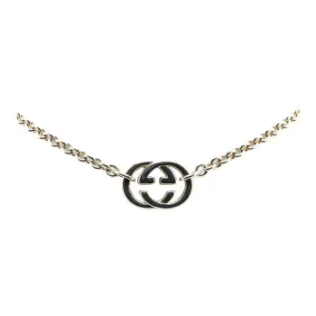 GUCCI 2000 2024 Sterling Silver Interlocking G Pendant Necklace