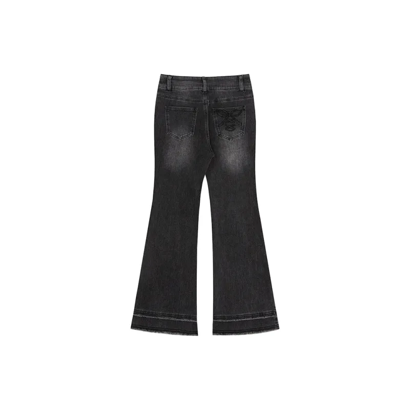 ELF SACK Jeans Women's Urban Chic Style Black Gray-1