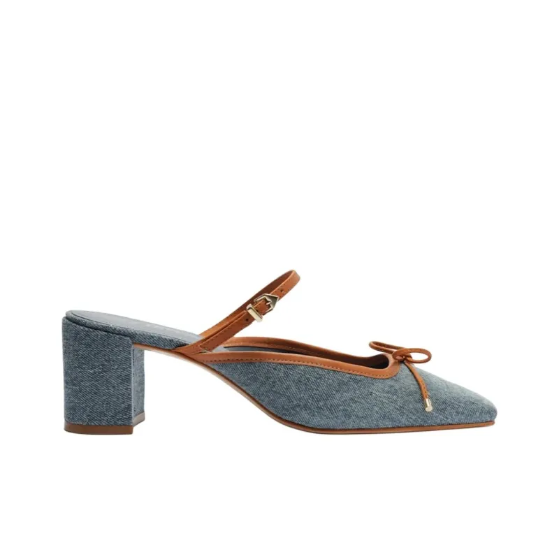 Schutz Closed Toe Slippers 6.3cm Women's Blue-1
