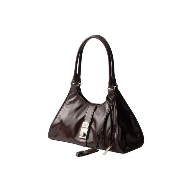 PRADA Calfskin Tote Bag, Shopping Bag, Handbag, Shoulder Bag Medium Size Women's Dark Brown-1