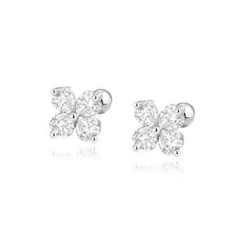 Central Fashion 999 Fine Silver Stud Earrings Women's