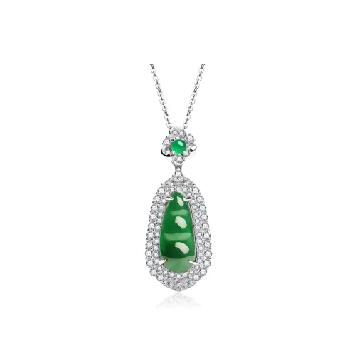 With The Heart Of The Jade Glutinous Jade Jadeite Necklaces Women's