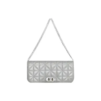 REBECCA MINKOFF Polyurethane Clutch Women's Silver Gray