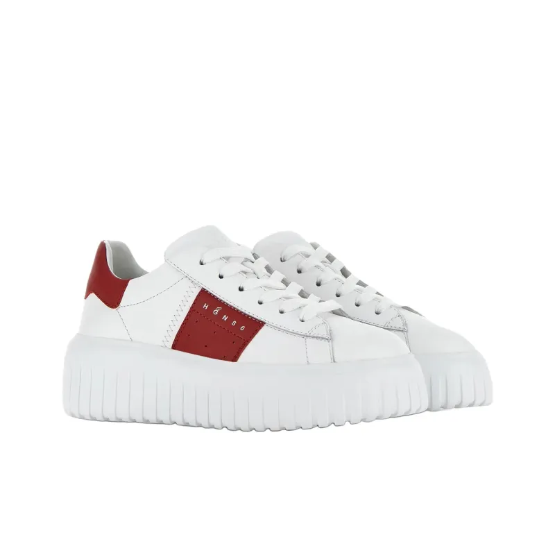 HOGAN H Stripes Low Top Casual Shoes Women's Red-2