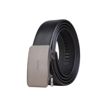Red Bean Top Grain Cow Leather Leather Belts Men's Ink Shadow Black Width  3.5cm