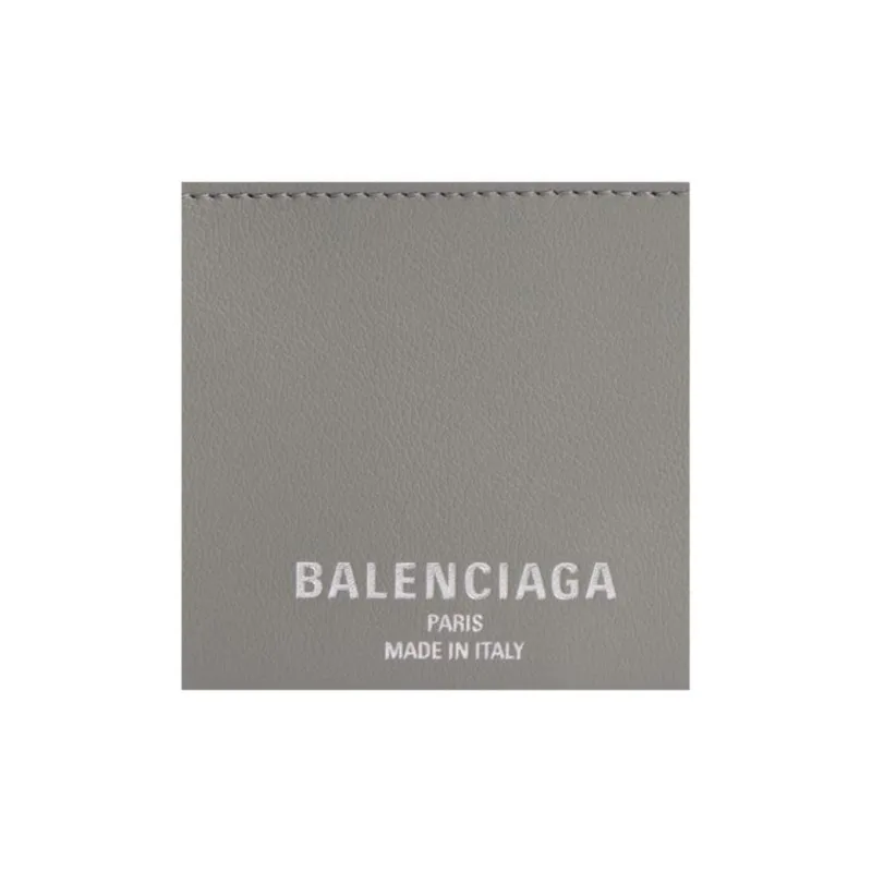 Balenciaga Cash Smooth Cow Leather Card Holder Women's Gray-3