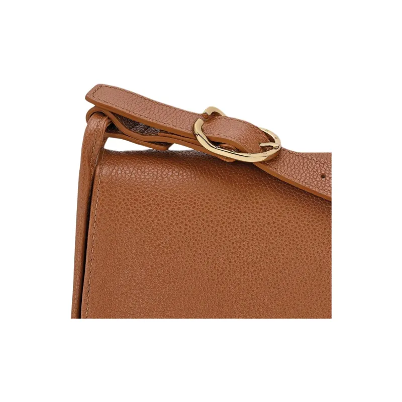 LONGCHAMP Le Foulonné Cow Leather Shoulder Bag Medium Size Women's Caramel-3