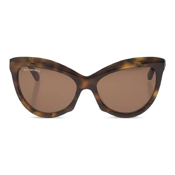 Balenciaga Acetate Cat Eye Sunglasses Women's Brown-0