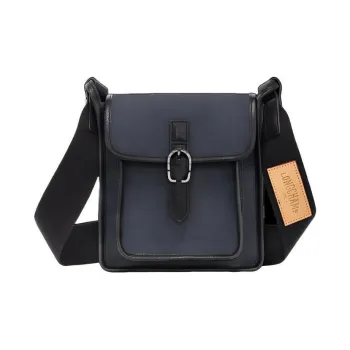 LONGCHAMP Le Foulonné Denim Cotton Canvas Crossbody Bag Shoulder Bag Women's Marine Blue