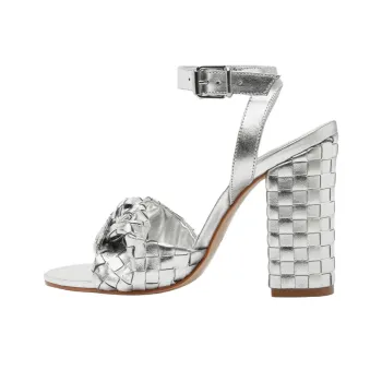 Schutz Kareena Strap Sandals 11.2cm Women's Silver