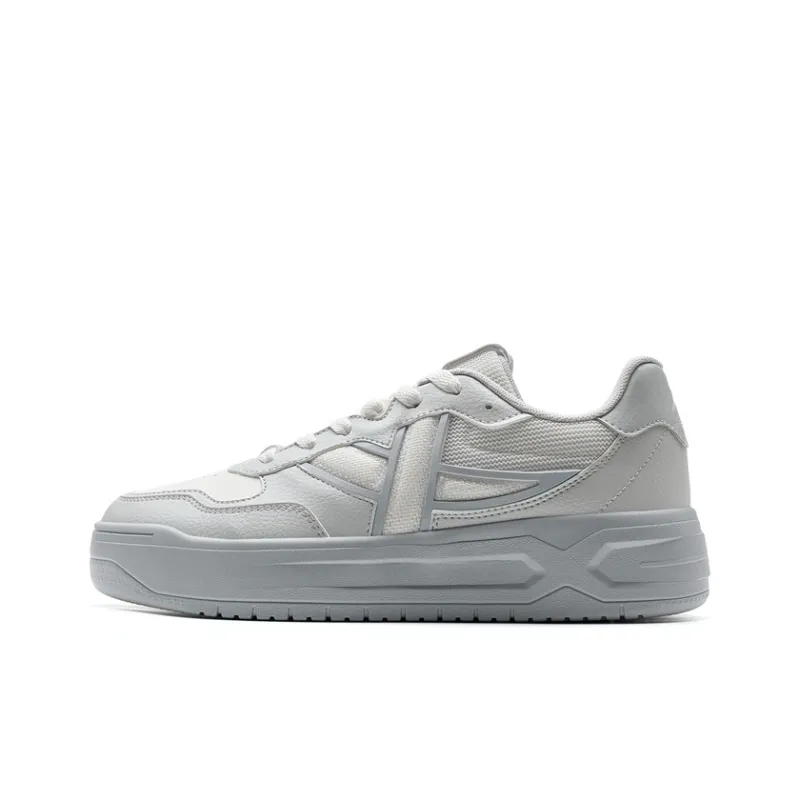 XTEP Air Force One Lightweight Wear-Resistant And Slip-Resistant Low-Top Skateboard Shoes Women's Gray White-0