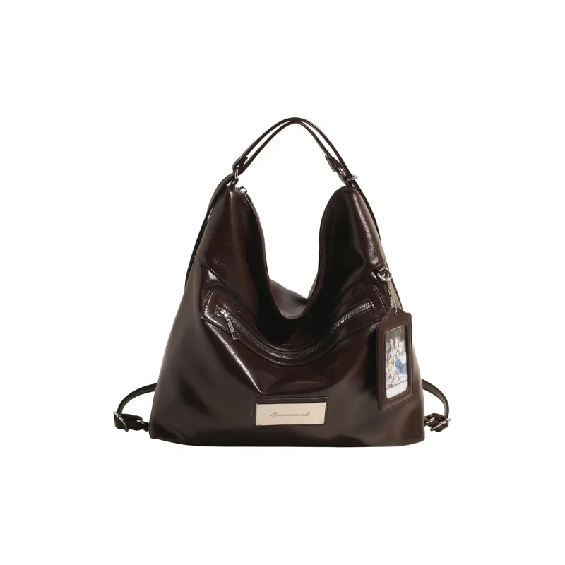 CORE BIRD PU Shoulder Bag Regular Women's Ecru/Black/Coffee-12