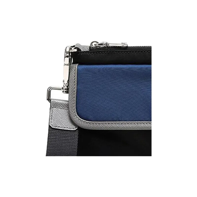 PRADA Fabric Clutch Men's Blue Black-2